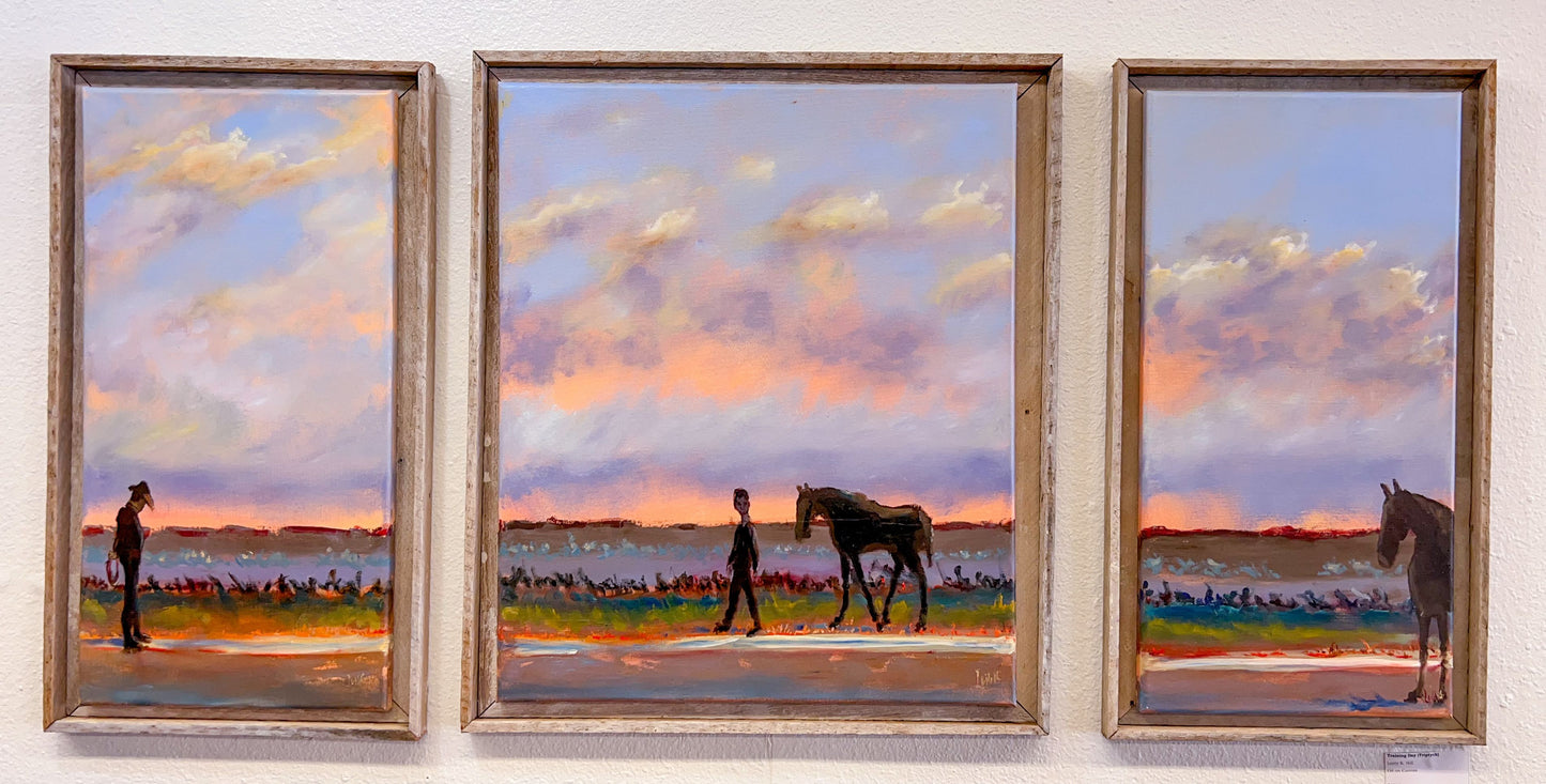 Training Day - Triptych | Original Oil Painting