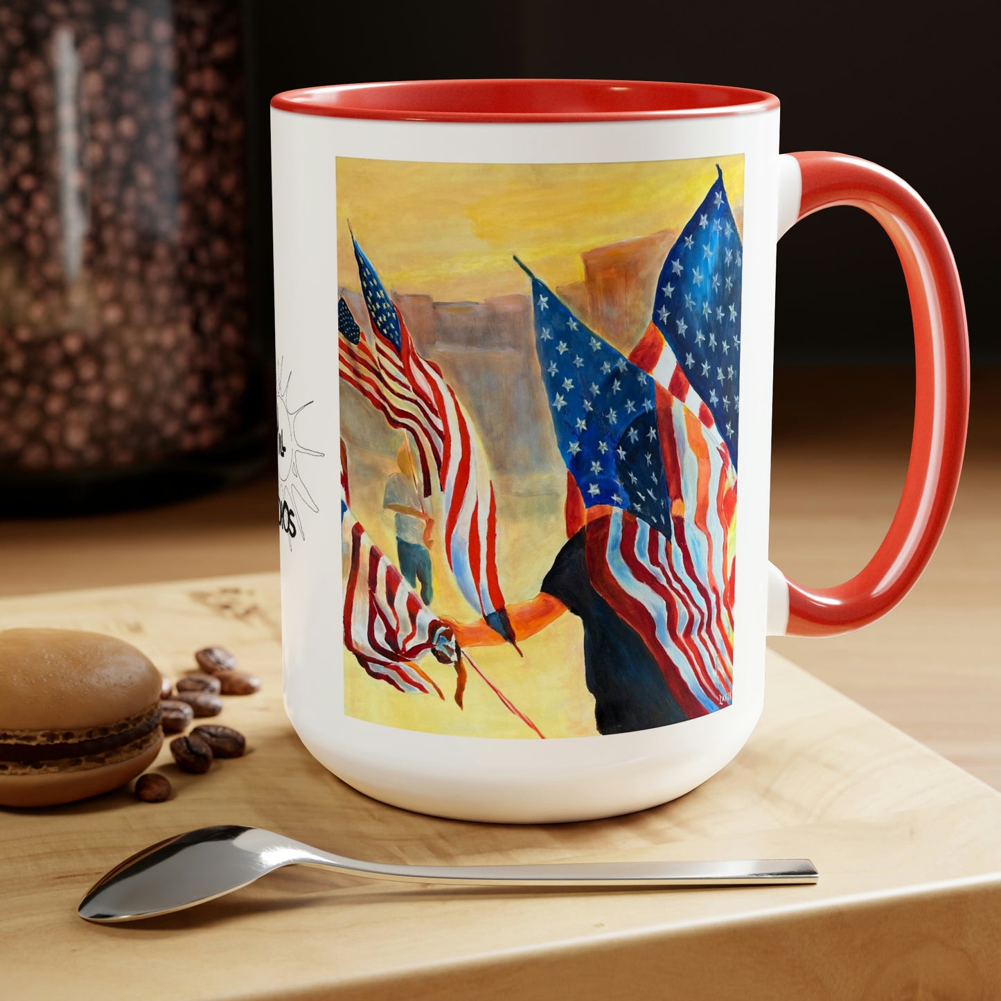 Parade of Flags | Two-Tone Coffee Mugs, 15oz